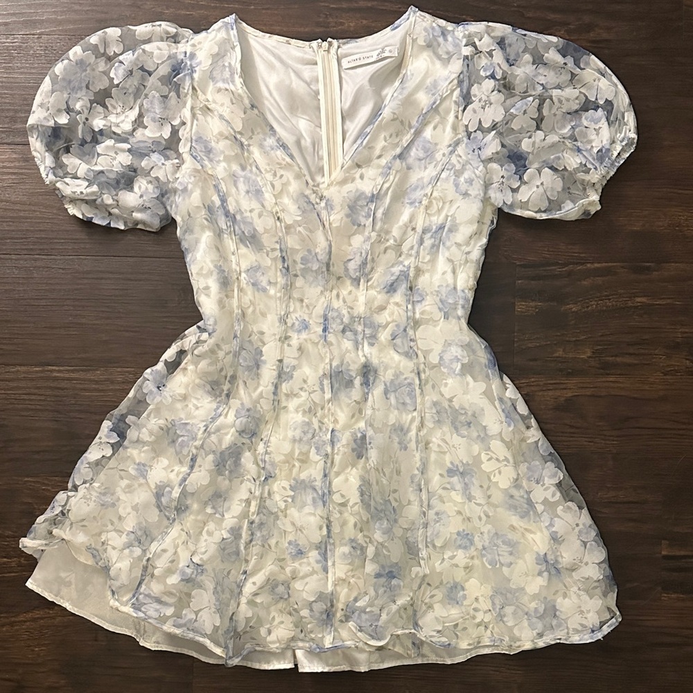 Altar'd State Blue Floral Mini Dress